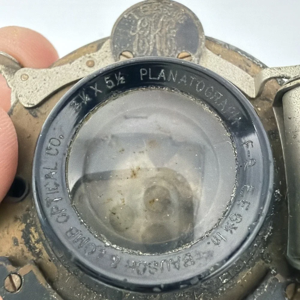 Bausch & Lomb f/8 6-3/4in Lens In Kodak Ball Bearing Shutter 1913 Vintage Parts